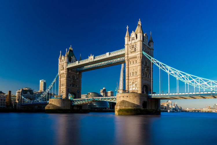 Low angle view of suspension bridge