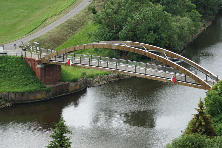 Bridge over river amidst trees