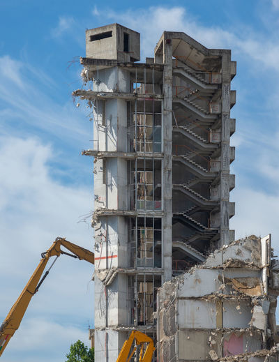 Naples  italy  11 june 2020  the demolition of the building called vela di scampia 