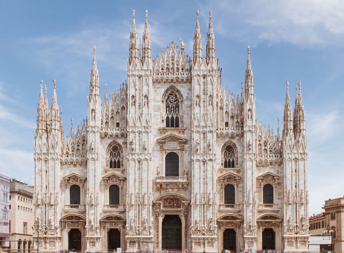 Low angle view of historical building against sky milan 