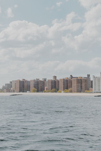 Row of public housing apartment in new york.