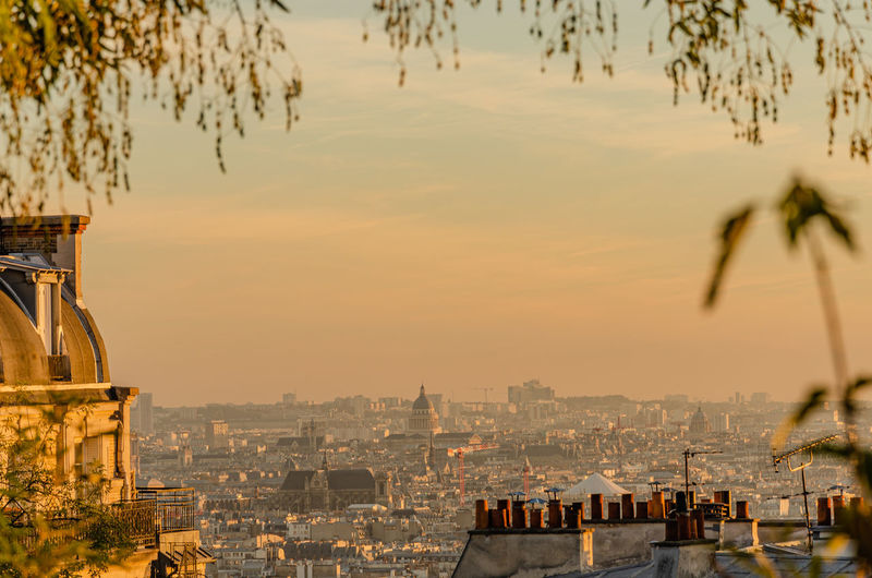 Sunset in paris from montmartre