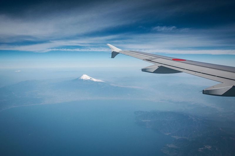 Aerial view of mount fuji