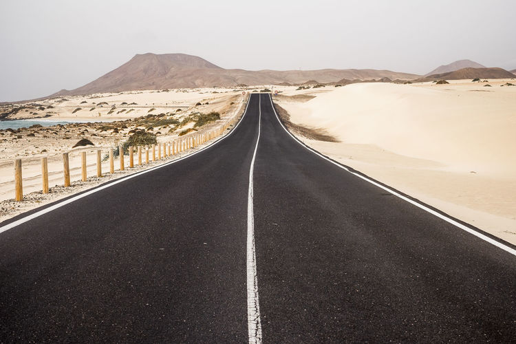 Empty road amidst desert