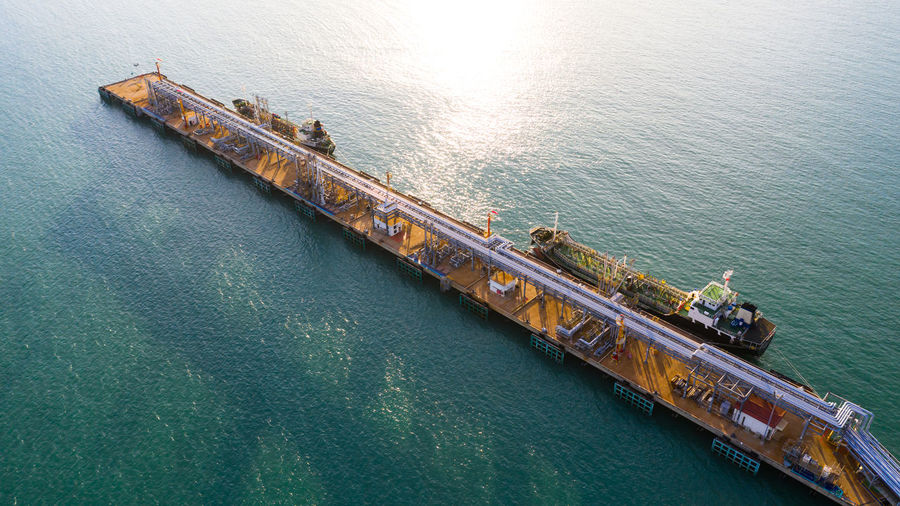 Aerial view of dock