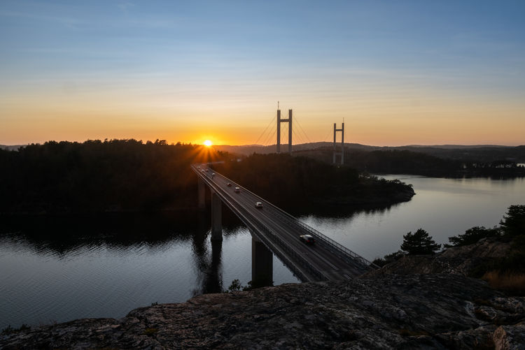 Bridge in the evening at sunset