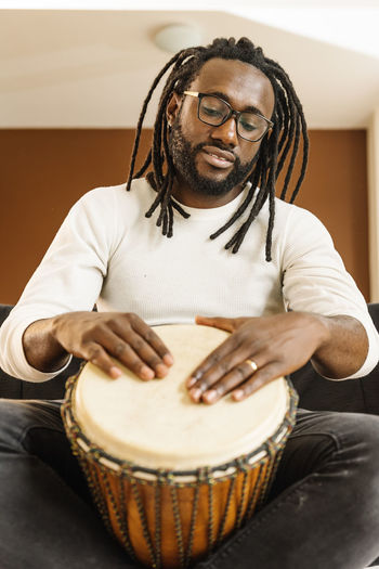 Man playing drum