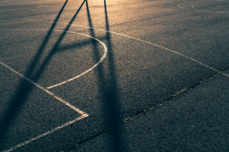 Shadow on basketball court