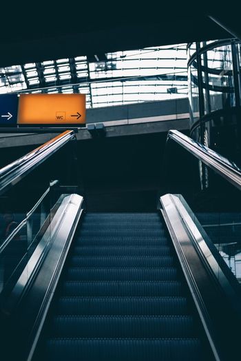 View of escalator at railroad station