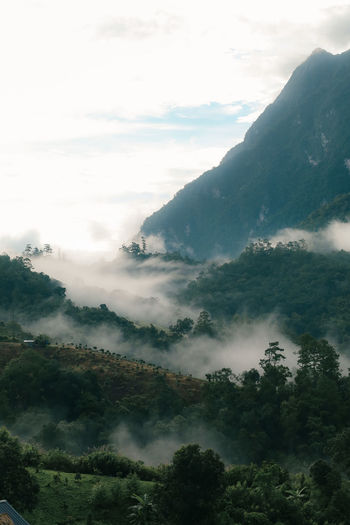 Scenic view of mountains against sky