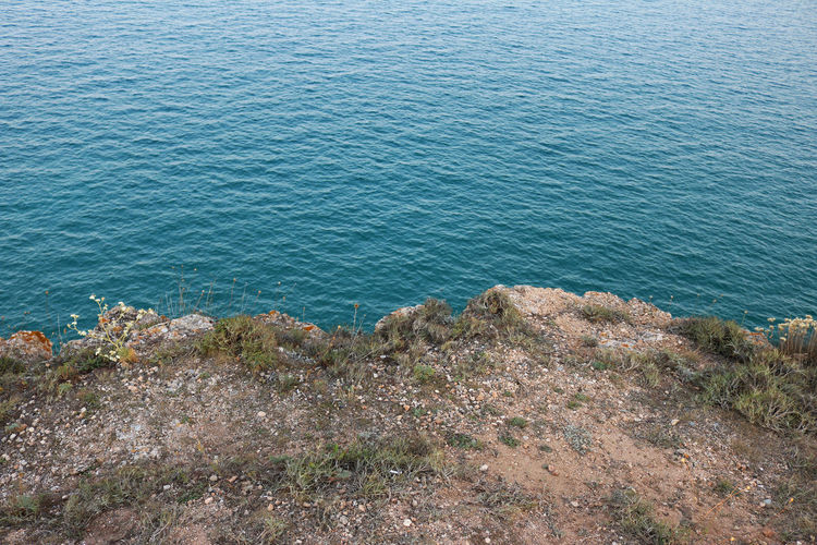High angle view of sea shore