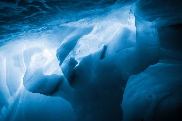 Close-up of ice sculpture undersea