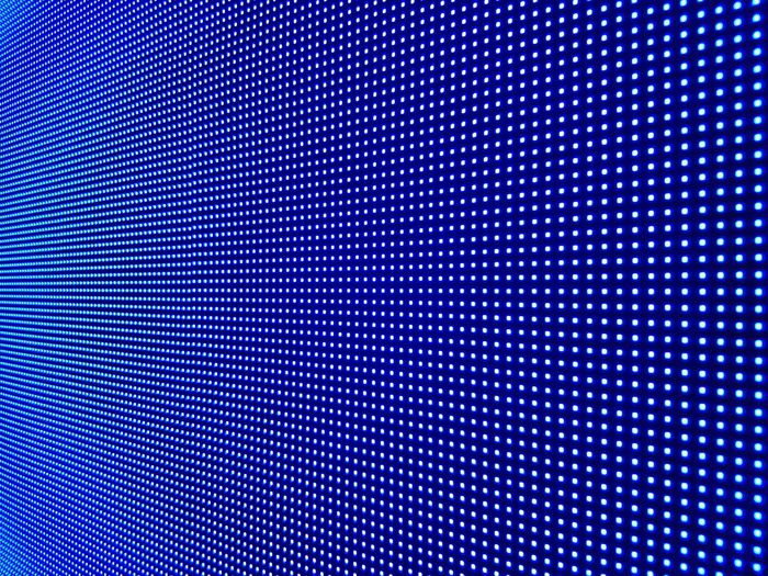 Close-up of illuminated blue led lights at night