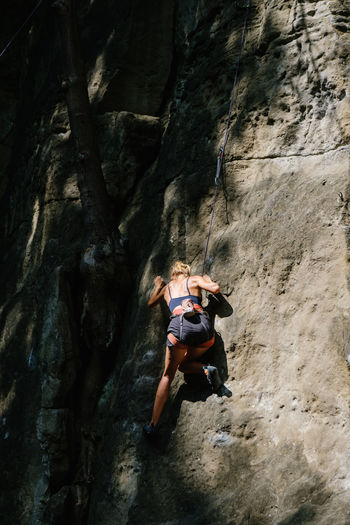 Full length of man on rock