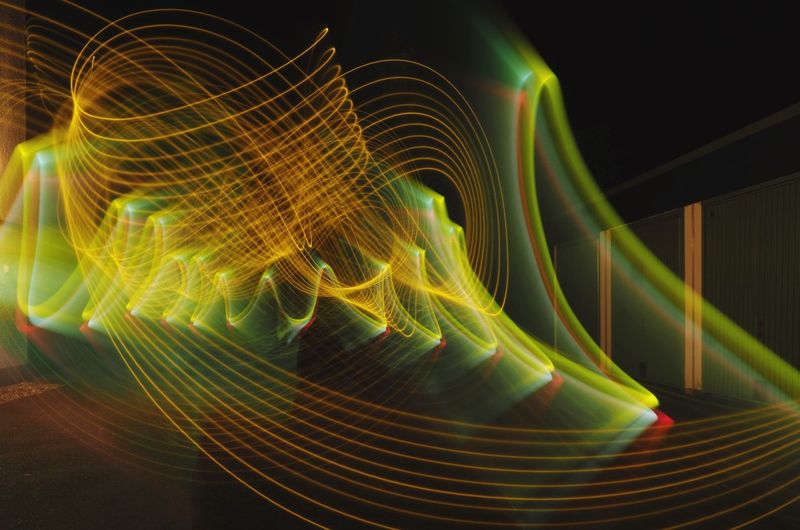 Close-up of light trails