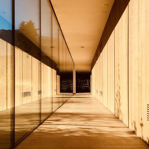 Empty corridor of building