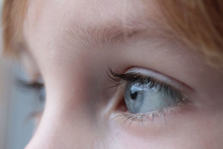 Cropped image of boy with gray eyes