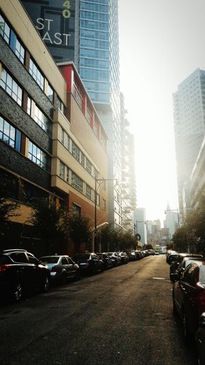 City street with buildings in background