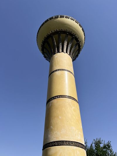 Angle from the scape. tower. blue sky