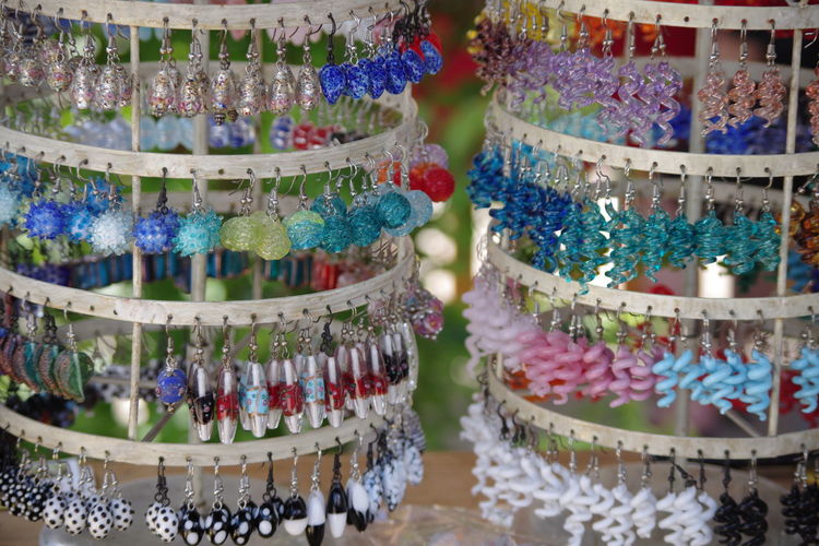 Close-up of multi colored candies for sale in store
