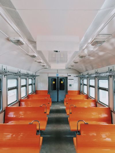Interior of empty train