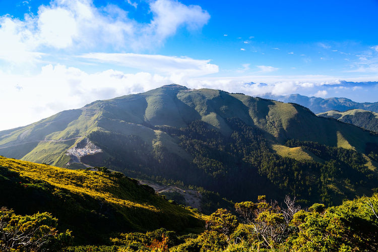 Scenic view of mountains against sky