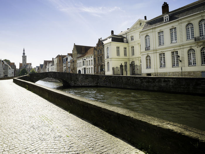 Canal in city of bruges, belgium