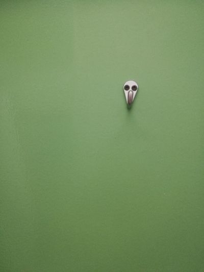 Close-up of green paint on wall