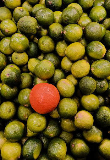 Full frame shot of lemons in market