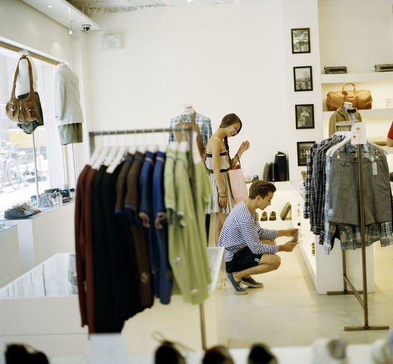 Couple shopping.