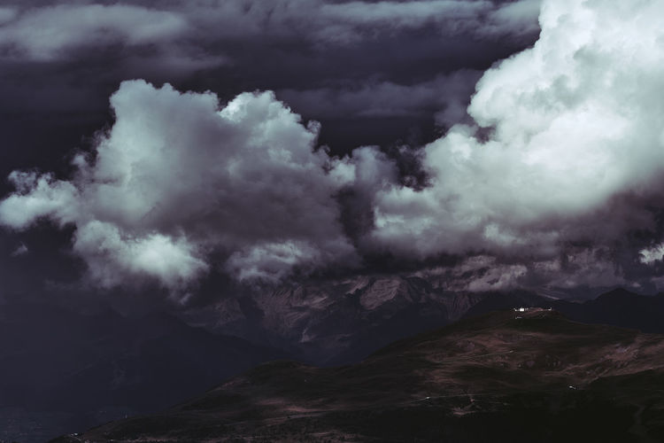 Scenic view of mountains against sky