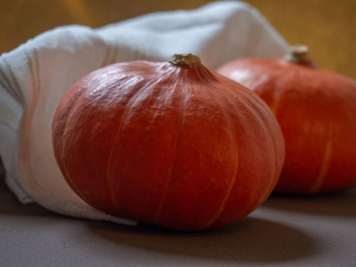 Close-up of pumpkin on table