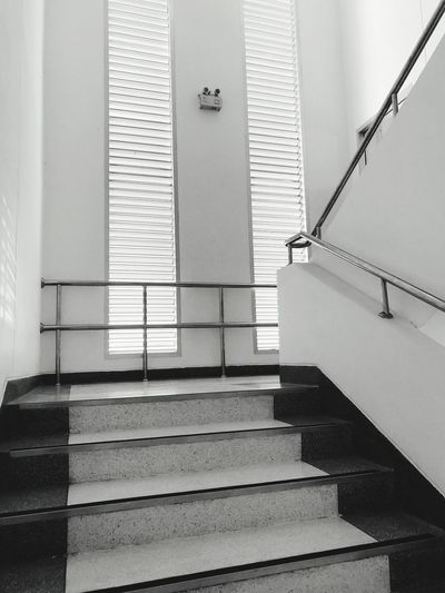 Low angle view of staircase against building