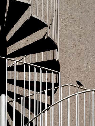 Close-up of metallic staircase