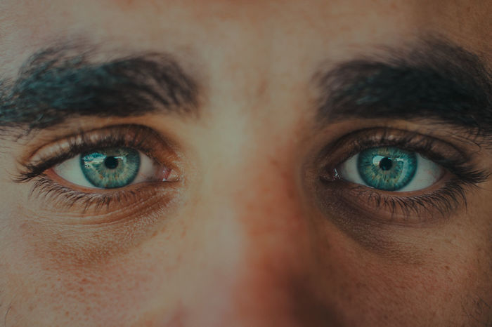 Close-up portrait of human eyes