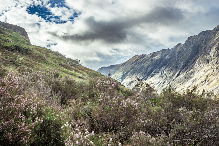 Scenic view of mountains against sky
