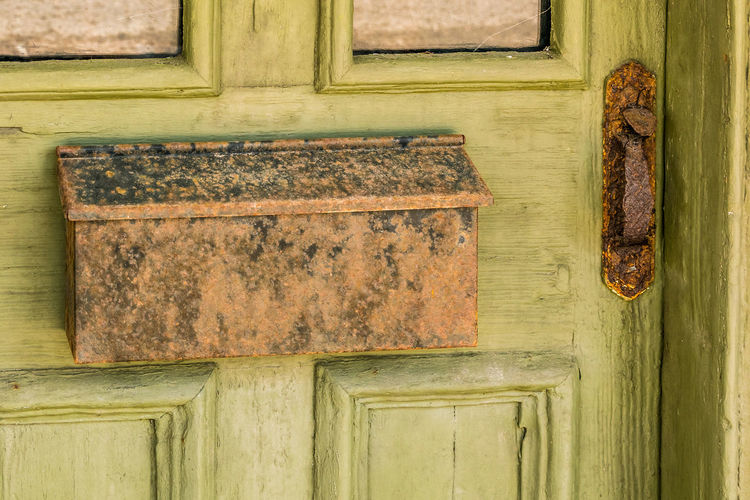 Close-up of old weathered door