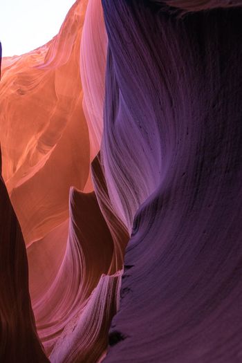 Low angle view of rock formation in slot canyon