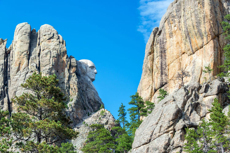 Low angle view of mt rushmore national monument