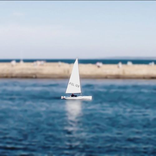 Boat sailing in sea