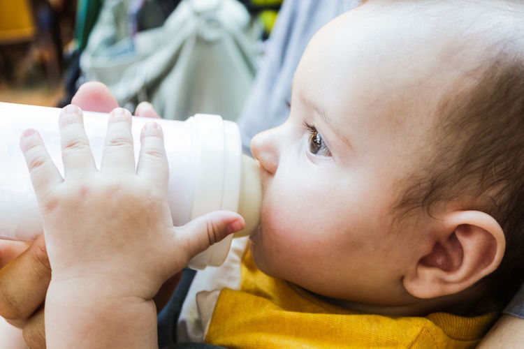 Close-up portrait of cute baby