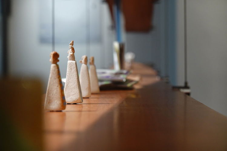 Close-up of rocks on table