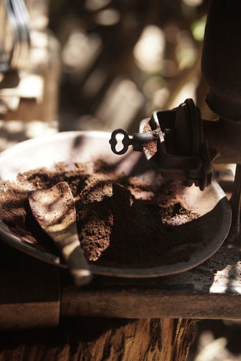 Close-up of coffee on table