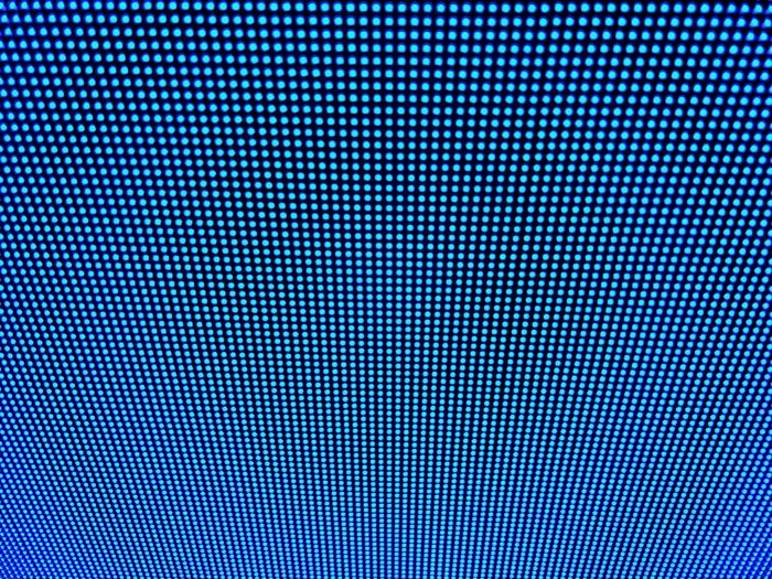 Close-up of big illuminated led screen