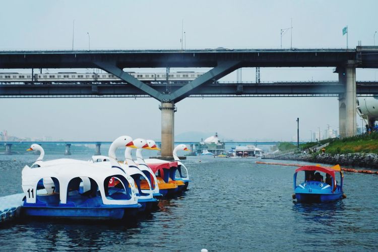 Boats in river