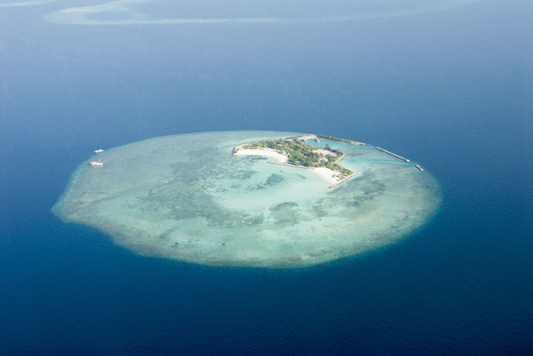 Aerial view of an idyllic island
