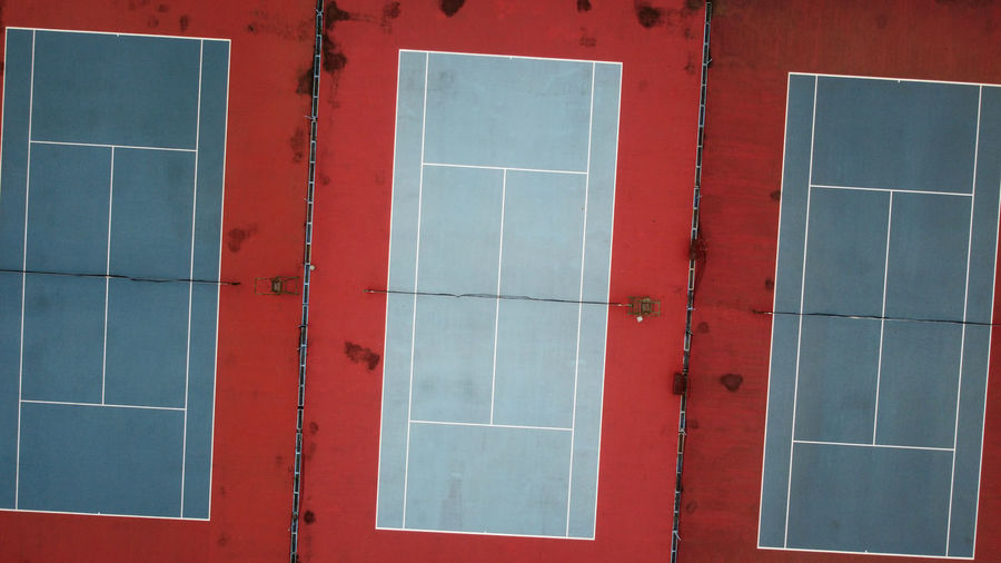 Aerial view of sports court