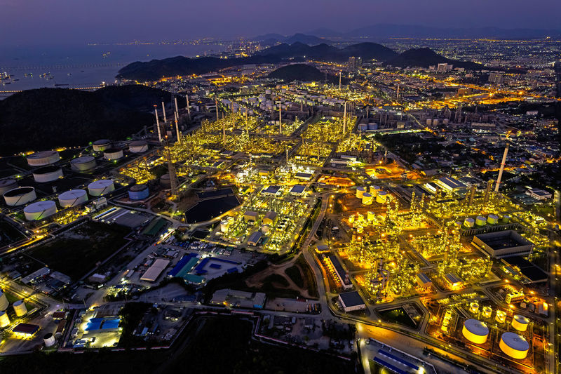 Petrochemical industry on twilight sky.