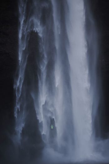 Low angle view of waterfall