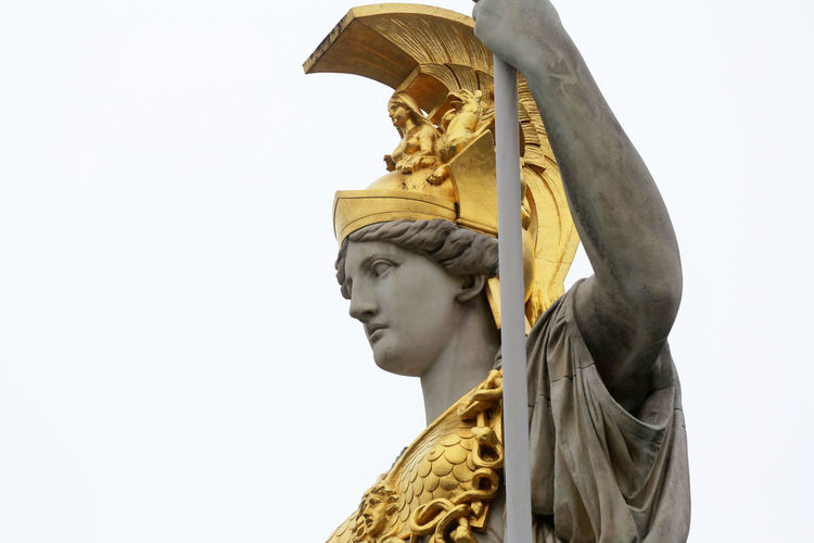 Athena statue against clear sky